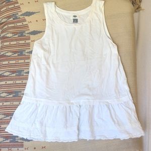 Frilly White Tank Top